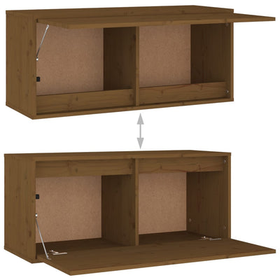 Seinäkaappi hunajanruskea 80x30x35 cm täysi mänty