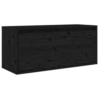 Seinäkaappi musta 80x30x35 cm täysi mänty