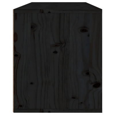 Seinäkaappi musta 80x30x35 cm täysi mänty