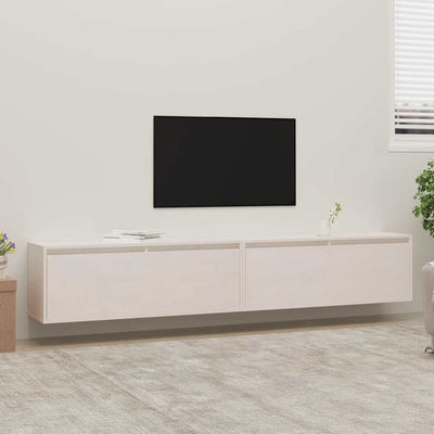 Seinäkaapit 2 kpl valkoinen 100x30x35 cm täysi mänty