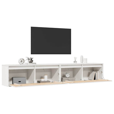 Seinäkaapit 2 kpl valkoinen 100x30x35 cm täysi mänty