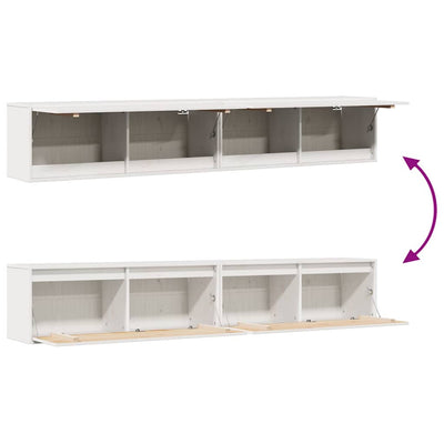 Seinäkaapit 2 kpl valkoinen 100x30x35 cm täysi mänty
