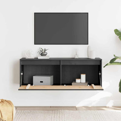 Seinäkaappi harmaa 100x30x35 cm täysi mänty