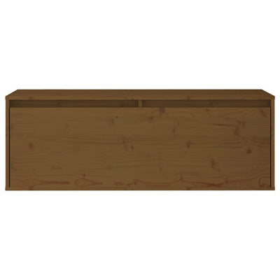 Seinäkaappi hunajanruskea 100x30x35 cm täysi mänty