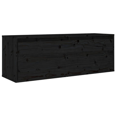 Seinäkaappi musta 100x30x35 cm täysi mänty
