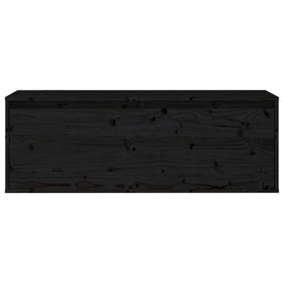 Seinäkaappi musta 100x30x35 cm täysi mänty