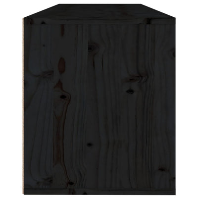 Seinäkaappi musta 100x30x35 cm täysi mänty