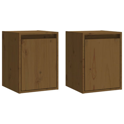 Seinäkaapit 2 kpl hunajanruskea 30x30x40 cm täysi mänty