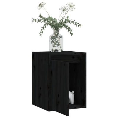 Seinäkaapit 2 kpl musta 30x30x40 cm täysi mänty