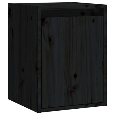 Seinäkaapit 2 kpl musta 30x30x40 cm täysi mänty