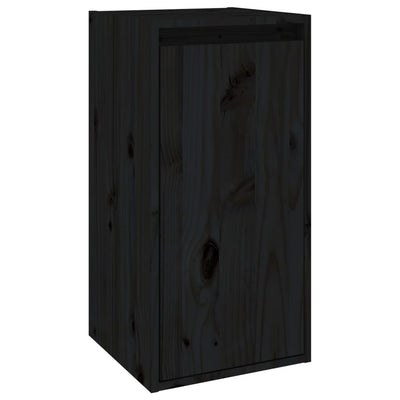 Seinäkaapit 2 kpl musta 30x30x60 cm täysi mänty