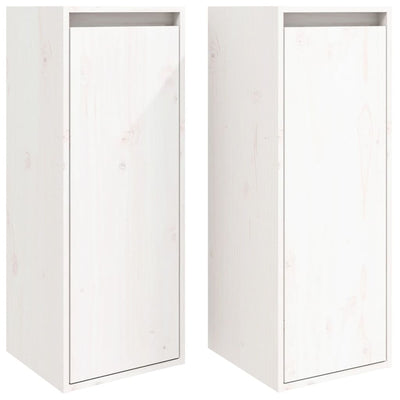 Seinäkaapit 2 kpl valkoinen 30x30x80 cm täysi mänty