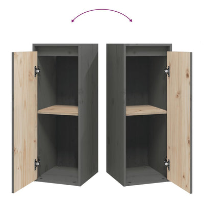 Seinäkaapit 2 kpl harmaa 30x30x80 cm täysi mänty