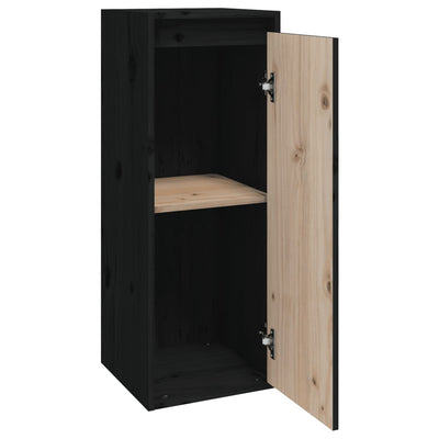 Seinäkaappi musta 30x30x80 cm täysi mänty