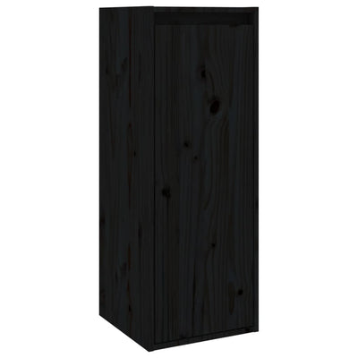 Seinäkaapit 2 kpl musta 30x30x80 cm täysi mänty