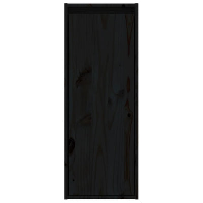 Seinäkaapit 2 kpl musta 30x30x80 cm täysi mänty
