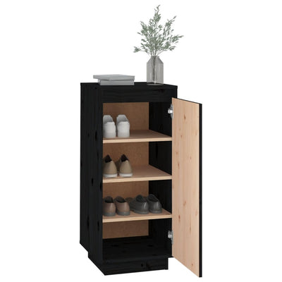 Kenkäkaappi musta 35x35x80 cm täysi mänty