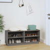 Kenkäkaappi harmaa 110x34x45 cm täysi mänty