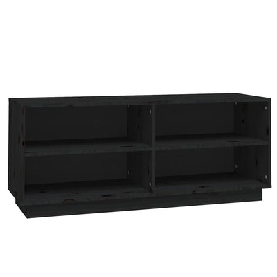 Kenkäkaappi musta 110x34x45 cm täysi mänty