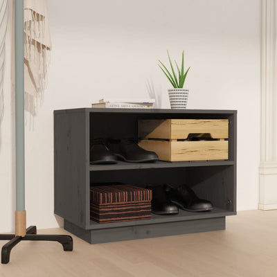 Kenkäkaappi harmaa 60x34x45 cm täysi mänty