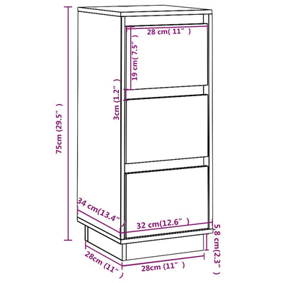Senkit 2 kpl valkoinen 32x34x75 cm täysi mänty