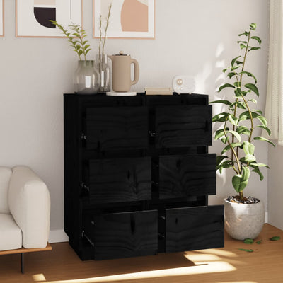 Senkit 2 kpl musta 32x34x75 cm täysi mänty