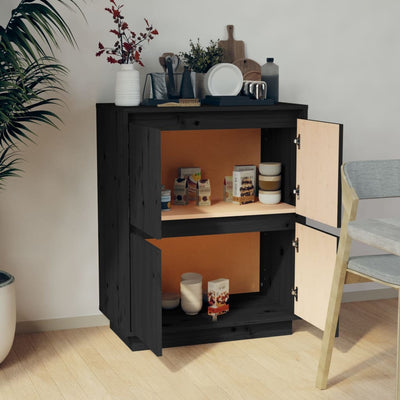 Senkki musta 60x34x75 cm täysi mänty