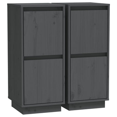 Senkit 2 kpl harmaa 31,5x34x75 cm täysi mänty