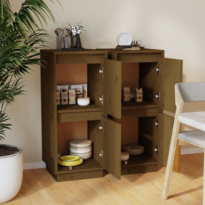 Senkit 2 kpl hunajanruskea 31,5x34x75 cm täysi mänty