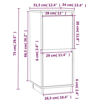 Senkit 2 kpl musta 31,5x34x75 cm täysi mänty