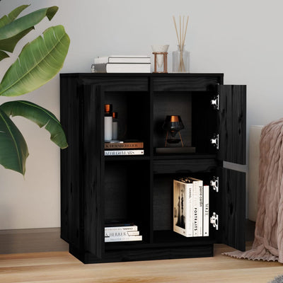 Senkki musta 60x34x75 cm täysi mänty