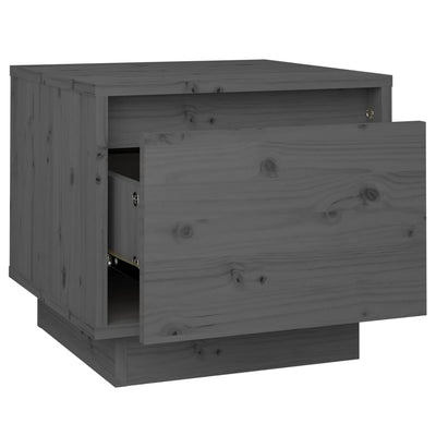 Yöpöydät 2 kpl harmaa 35x34x32 cm täysi mänty