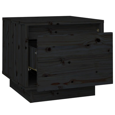 Yöpöydät 2 kpl musta 35x34x32 cm täysi mänty