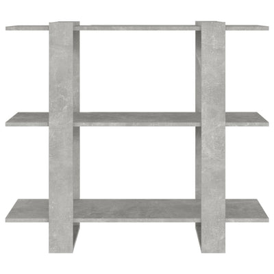 Kirjahylly/tilanjakaja betoninharmaa 100x30x87 cm