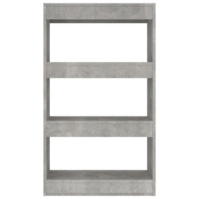 Kirjahylly/tilanjakaja betoninharmaa 60x30x103 cm tekninen puu