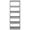 Betoninharmaa kirjahylly/tilanjakaja Thigali 60x30x166cm (puinen)