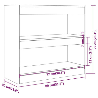 Kirjahylly/tilanjakaja Sonoma-tammi 80x30x72 cm
