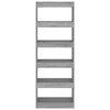 Harmaa kirjahylly/tilanjakaja Thigali 60x30x166cm (puinen)