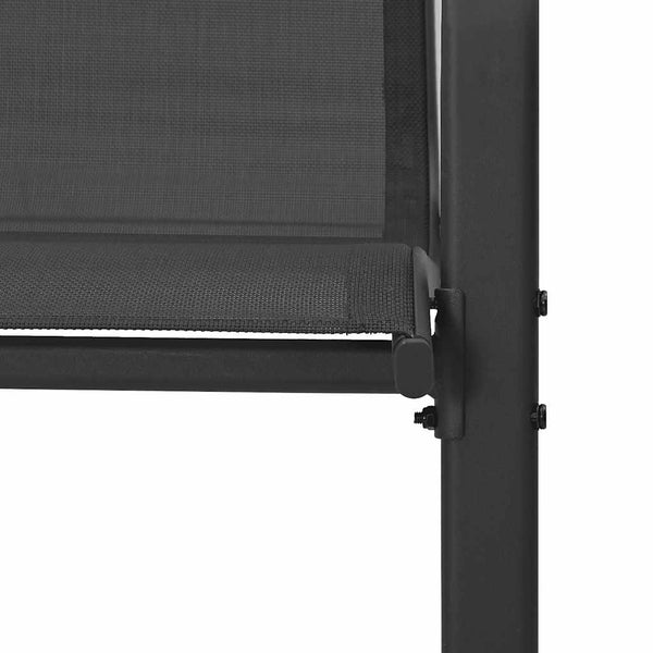 Musta pinottavat puutarhatuolit Feodoria (6 kpl textilene kangas)