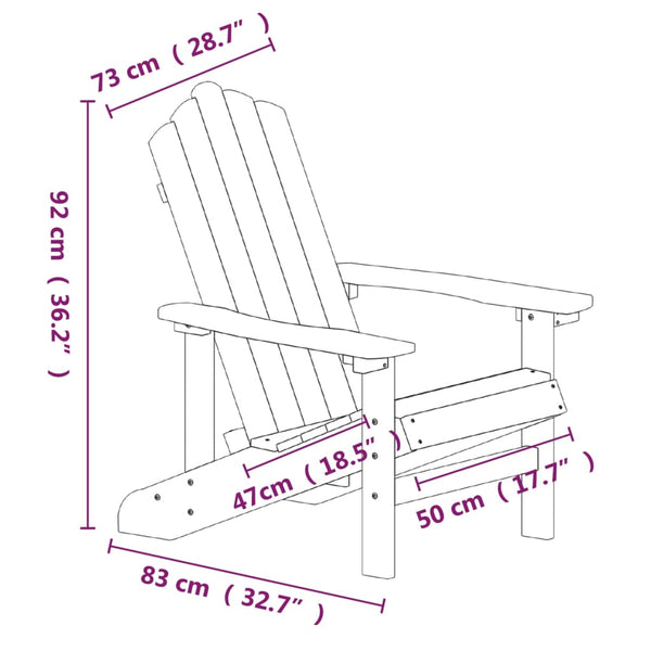 Adirondack puutarhatuolit 2 kpl HDPE ruskea