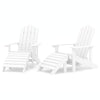 Valkoinen adirondack puutarhatuolit Jenut (2 kpl jalkatuilla hdpe)