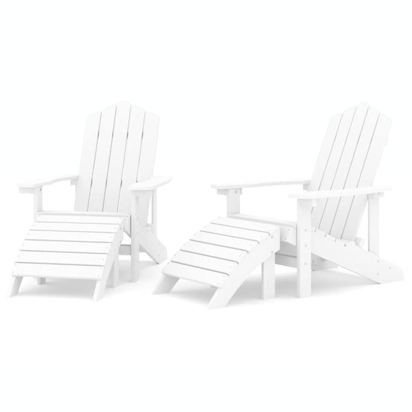 Valkoinen adirondack puutarhatuolit Jenut (2 kpl jalkatuilla hdpe)