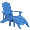 Adirondack puutarhatuolit 2 kpl jalkatuilla HDPE vedensininen