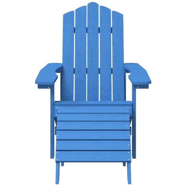 Adirondack puutarhatuolit 2 kpl jalkatuilla HDPE vedensininen
