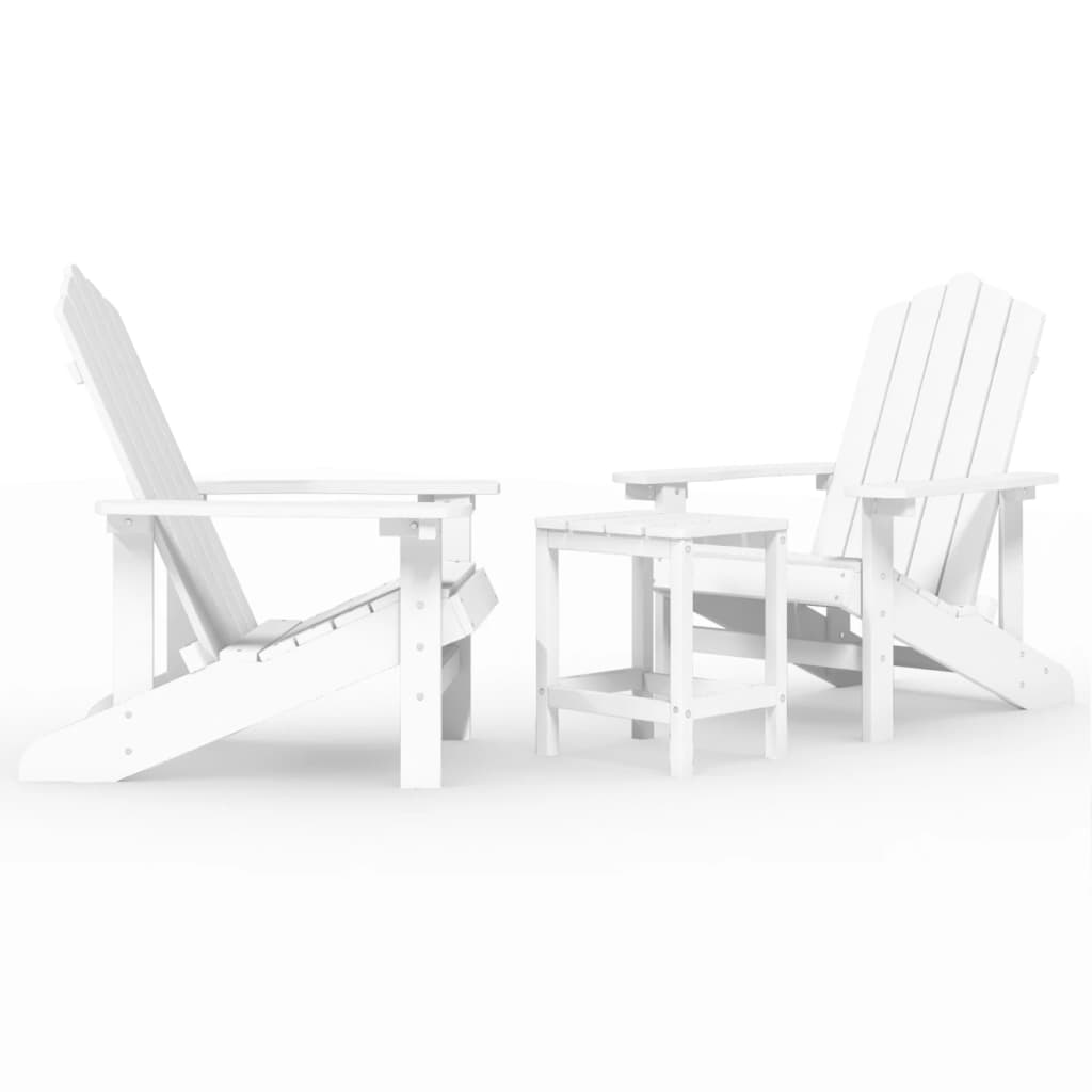 Adirondack puutarhatuolit pöydällä HDPE valkoinen