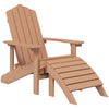 Adirondack puutarhatuoli jalkatuella ja pöydällä HDPE ruskea