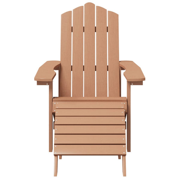 Adirondack puutarhatuoli jalkatuella ja pöydällä HDPE ruskea