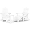 Valkoinen adirondack puutarhatuolit jalkatuilla/pöydällä Jenut (hdpe)