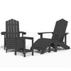 Adirondack puutarhatuolit jalkatuilla/pöydällä HDPE antrasiitti