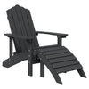 Adirondack puutarhatuolit jalkatuilla/pöydällä HDPE antrasiitti